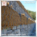 Cesta tecida galvanizada de Gabion / malha de aço de Gabion para paredes de retenção